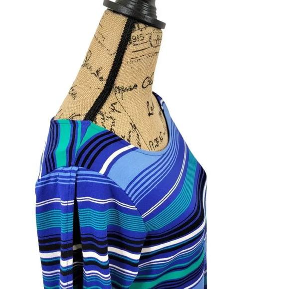 CUPIO Women's Nautical Cold Shoulder Striped Shirt Dress Blue Size Large - Picture 9 of 15